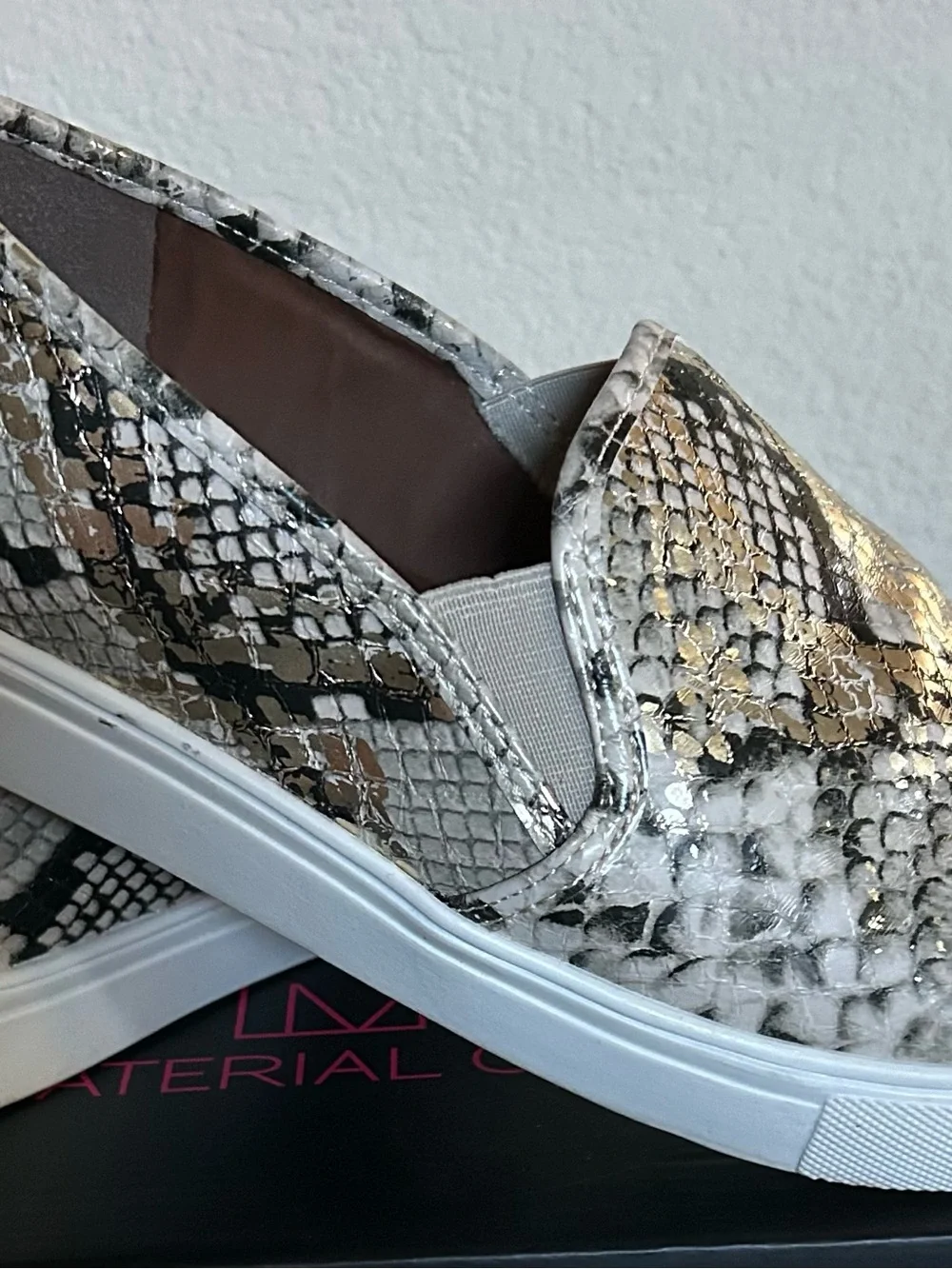 Steve Madden Slip-On Women's Sneakers in Snake Print - Metallic Neutral