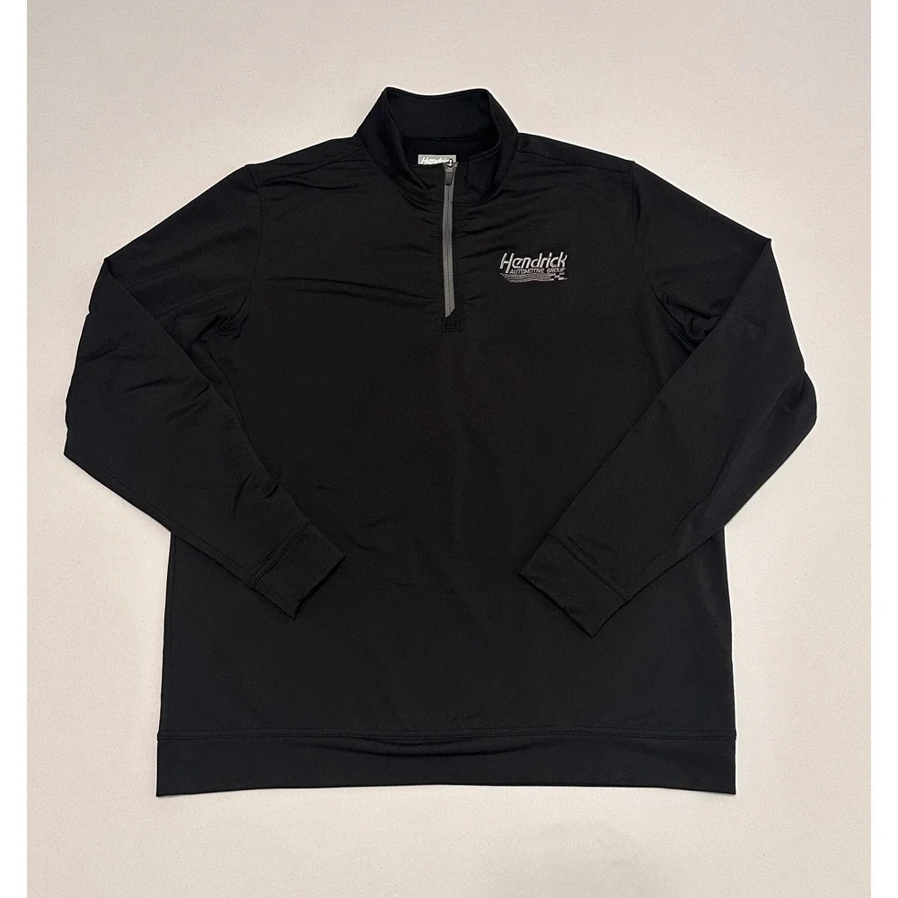 Oobe Hendrick Automotive Group Mens Black Hydrovent Quarter Zip Pullover Large