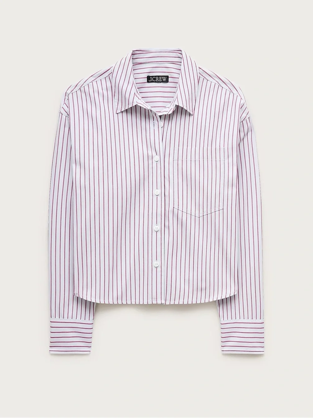 J. Crew White Shirt with Red Pinstripes