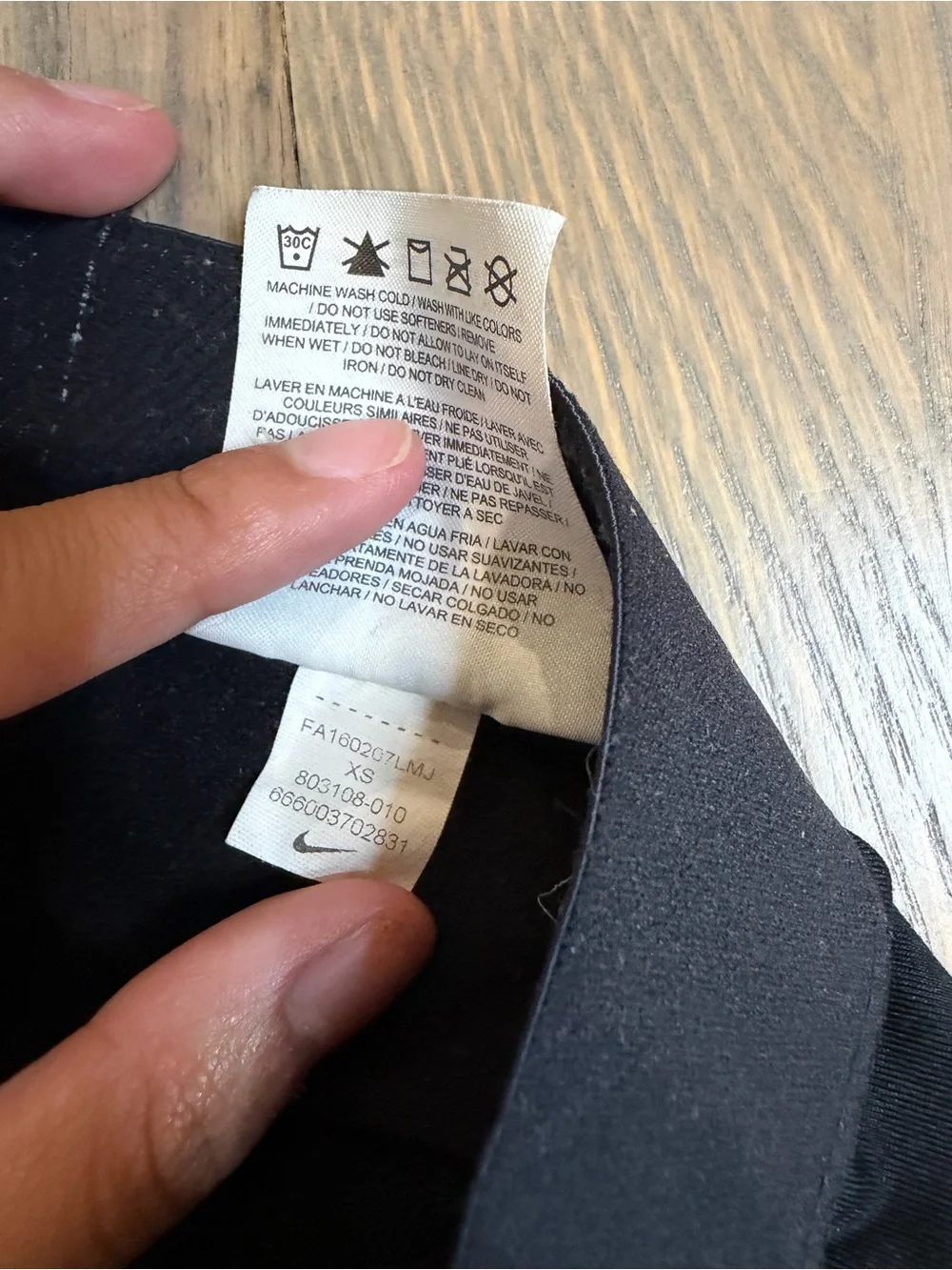 Nike Black Leggings with Rhinestone Logo Detail