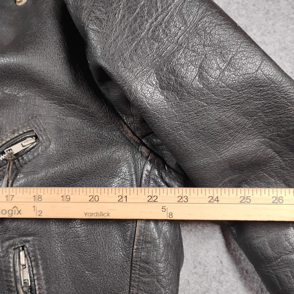 Vintage Wilsons Leather Motorcycle Jacket Mens Black Thinsulate Belted Biker L