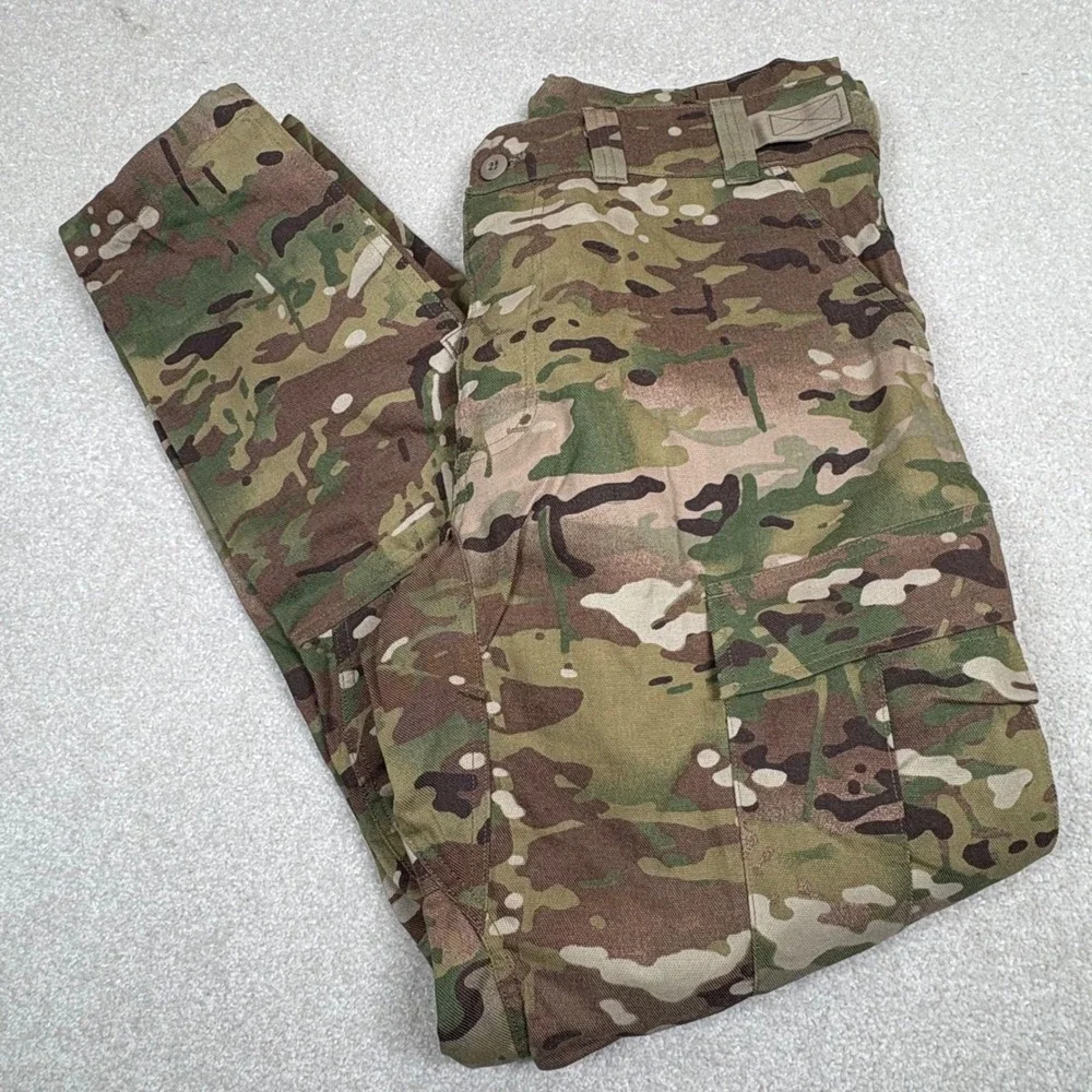 Army Combat Pants Mens Lg Long Flame Resistant Camo Cargo Knee Pad Slot Military