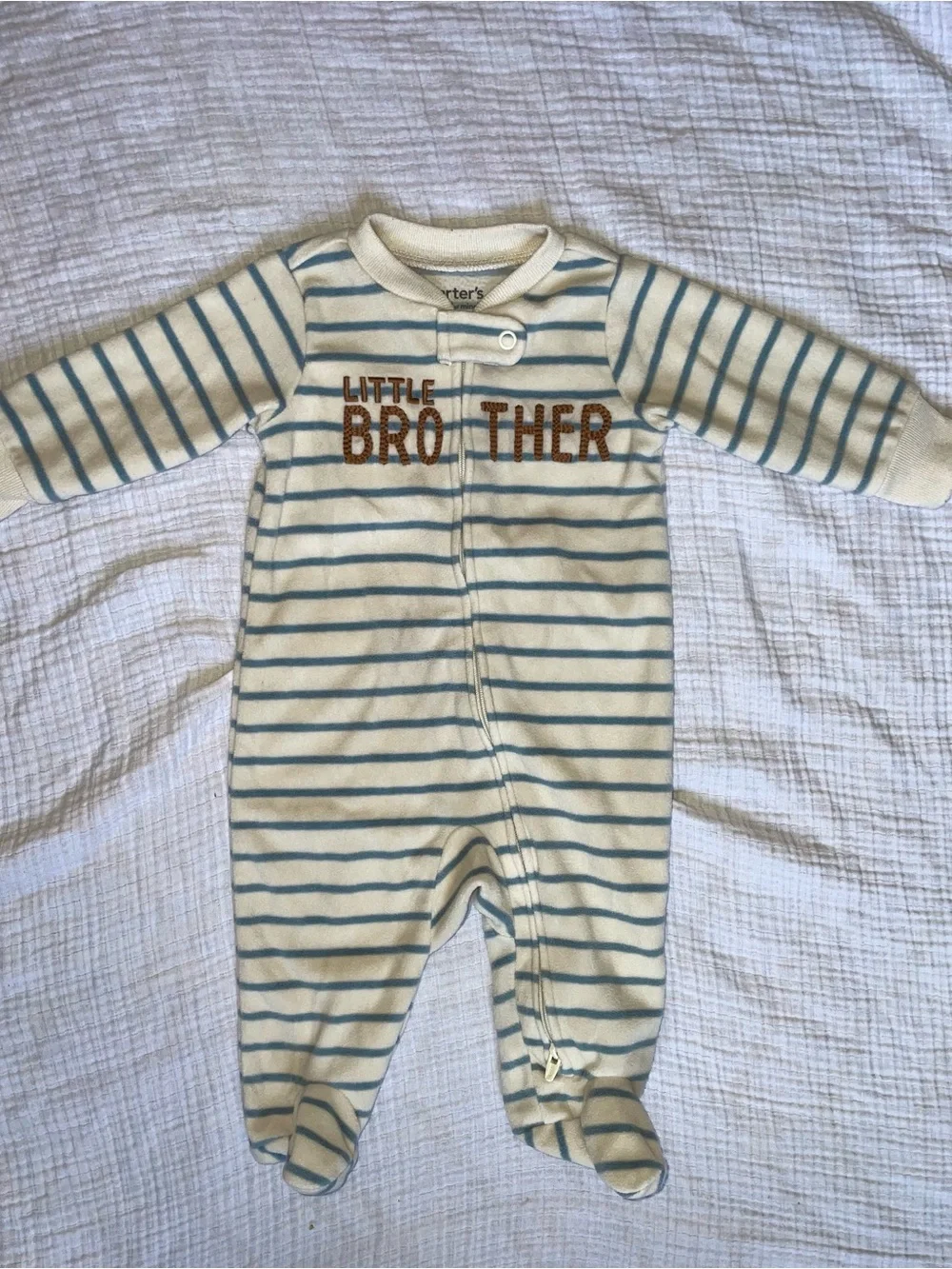 Carter's Cream and Blue Striped 