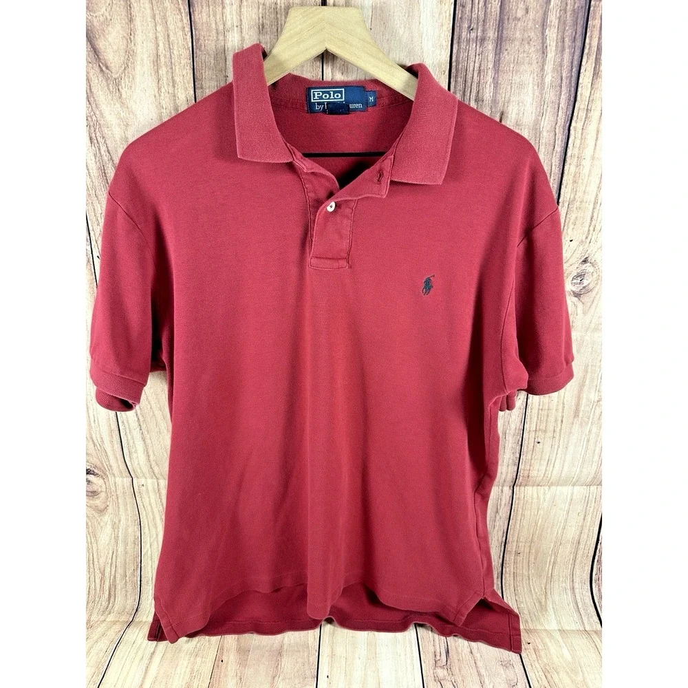 Polo Ralph Lauren Polo Shirt‎ Men Short Sleeve Dark Red MEDIUM