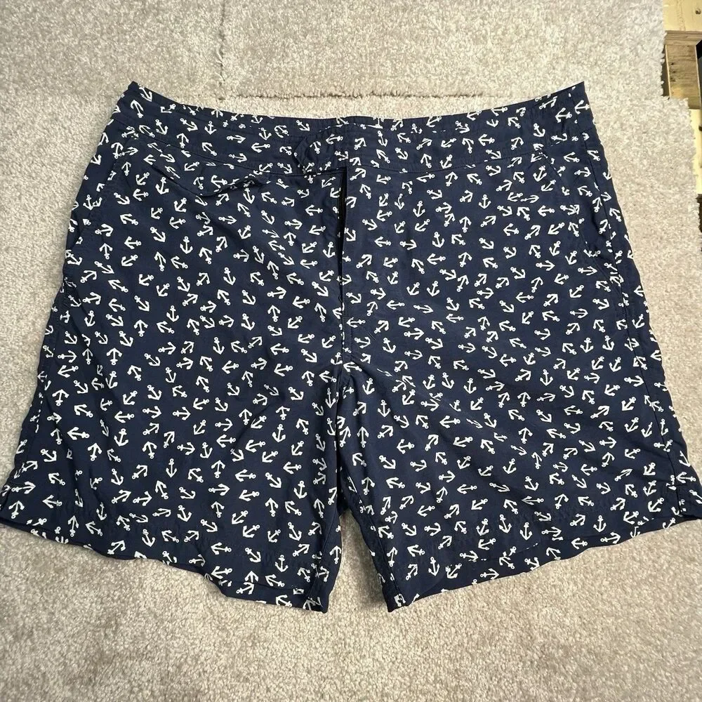 J.Crew  100% Nylon Men’s 32 Anchor‎ Print Shorts Pockets Drawstring
