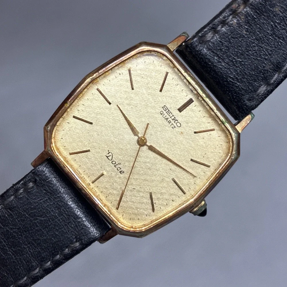 Vintage SEIKO Dolce 5931-5560 22mm Gold Dial Men's Qz Watch - WORKING!