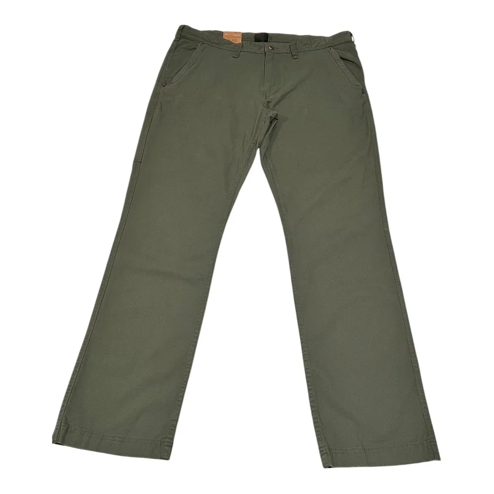 NWT Eddie Bauer Men's 38x34‎ Green Canvas Utility Workwear Pants Trousers