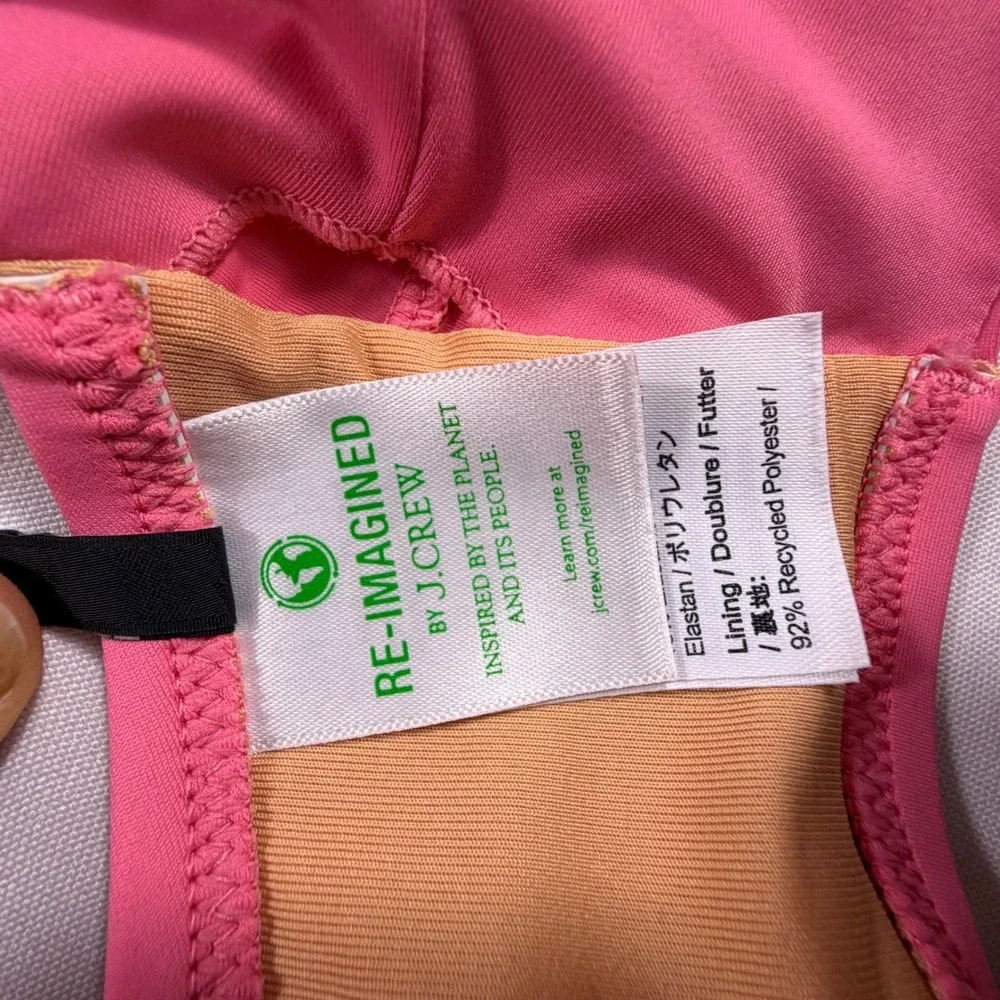 J.Crew Re-Imagined Pink Twist Front Bandeau Bikini Top BH559 Womens 3X