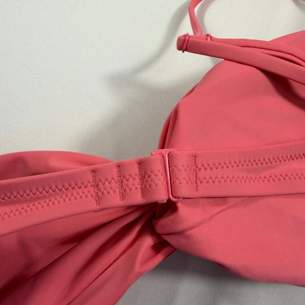 J.Crew Re-Imagined Pink Twist Front Bandeau Bikini Top BH559 Womens 3X