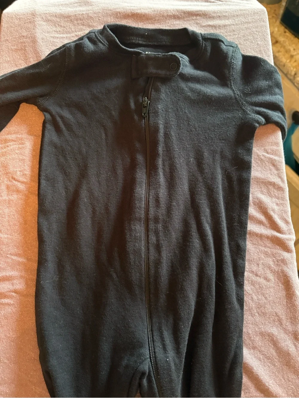 Black Zip-Front Baby One-Piece
