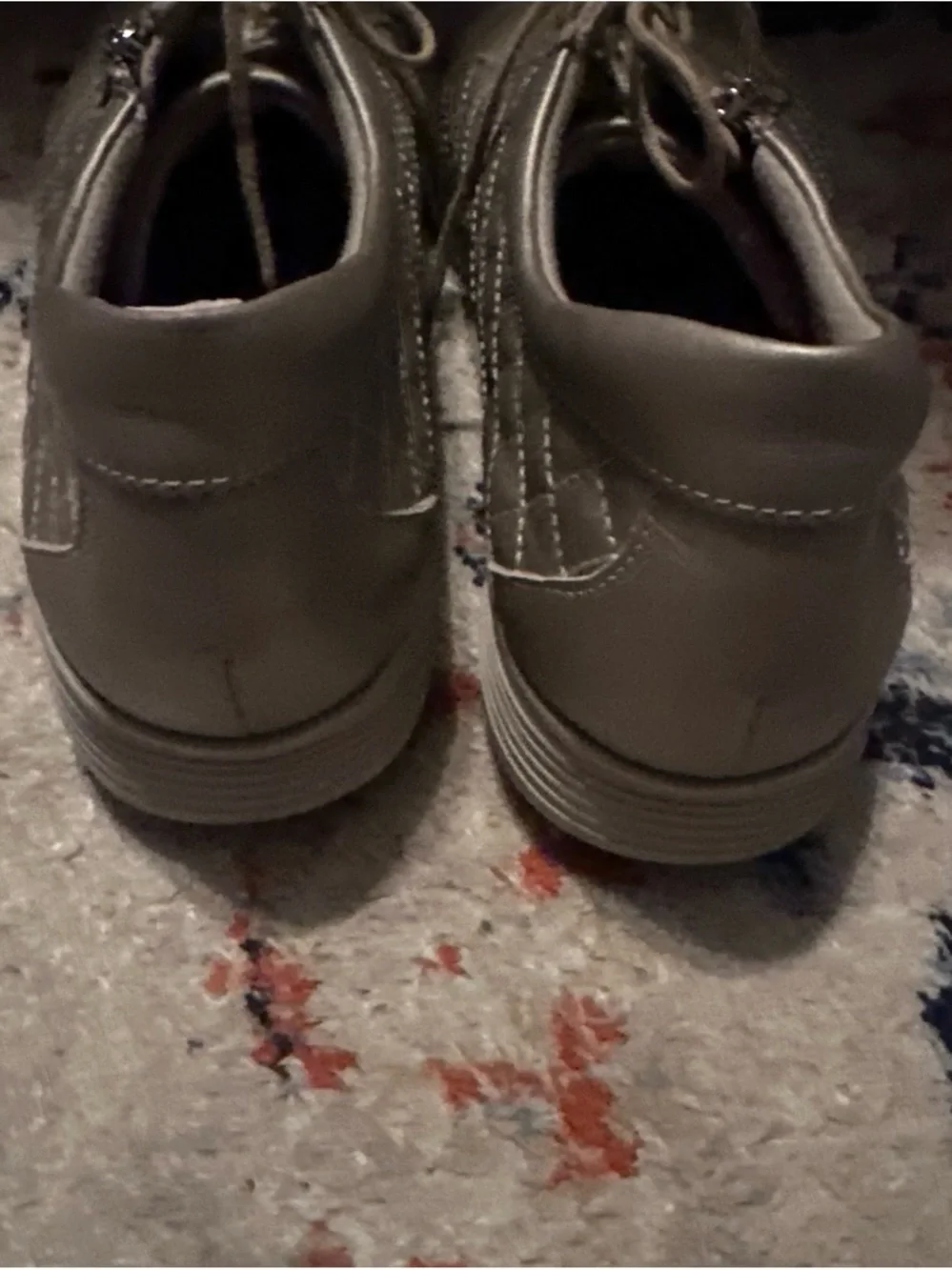 Munro Quilted Lace-Up Sneakers in Metallic Taupe with Maroon Insole Womens 10.5