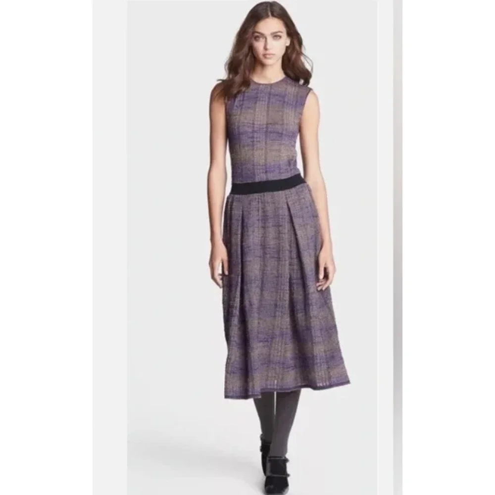 Tory Burch Nadia Knit Midi Dress‎ Size Medium Purple Black