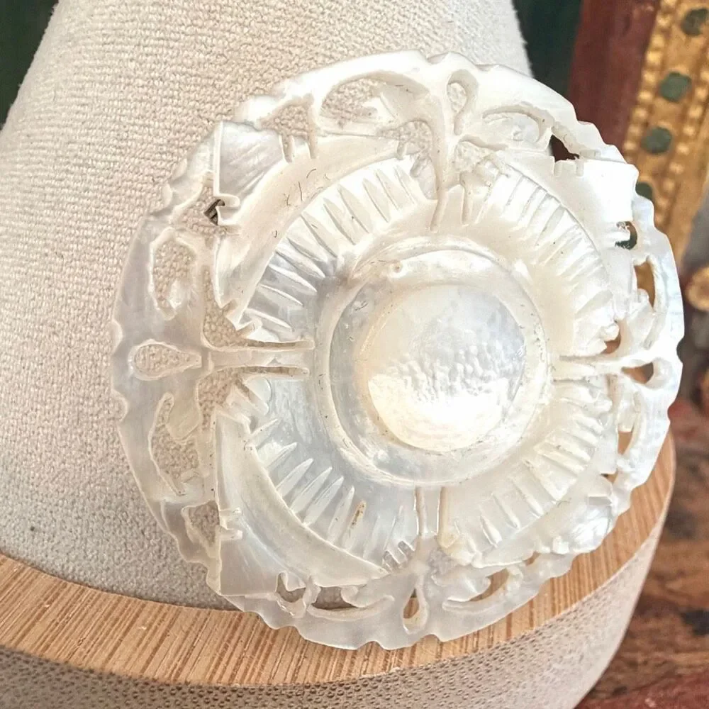 Vintage Mother of Pearl Brooch vintage hand