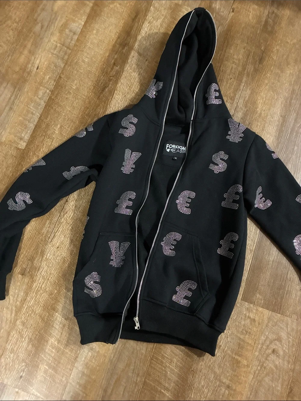 Foreign Cash Full zip up jacket with money signs