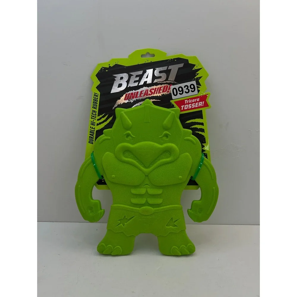 Beast Unleashed Tricera Tosser Dog Toy  OS Green 0939