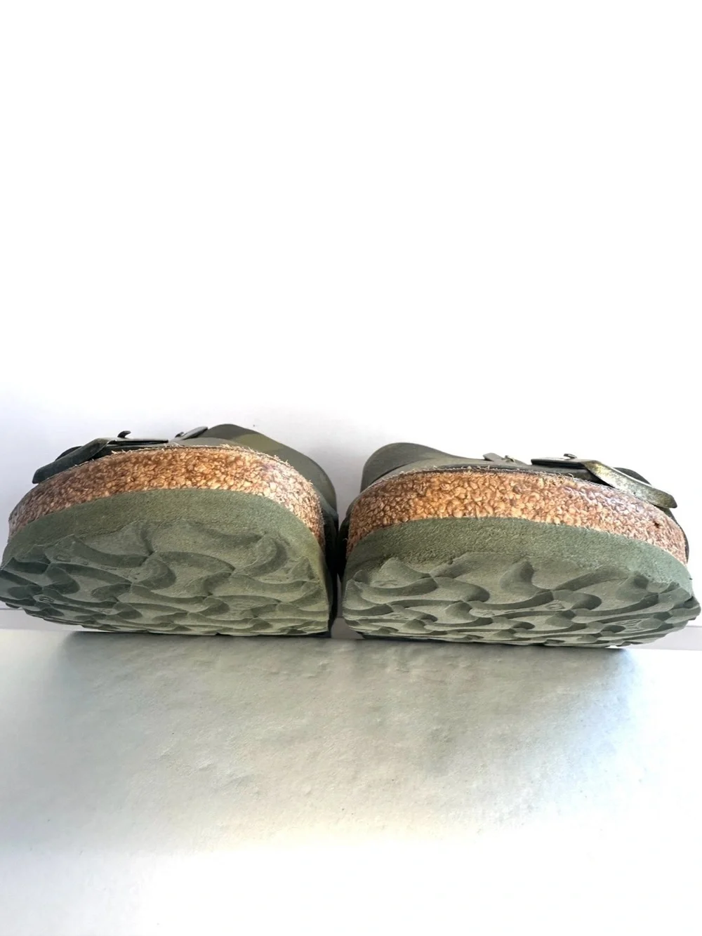 BIRKENSTOCK ARIZONA DOUBLE BUCKLE DESERT SOIL CAMO GREEN GORPCORE EUC Sz38 7-7.5