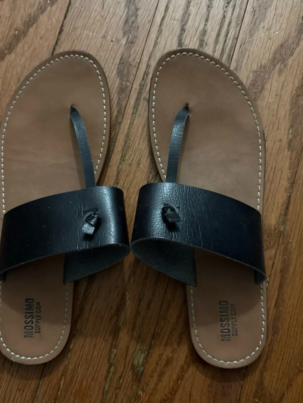 Mossimo Black Leather Slide Sandals