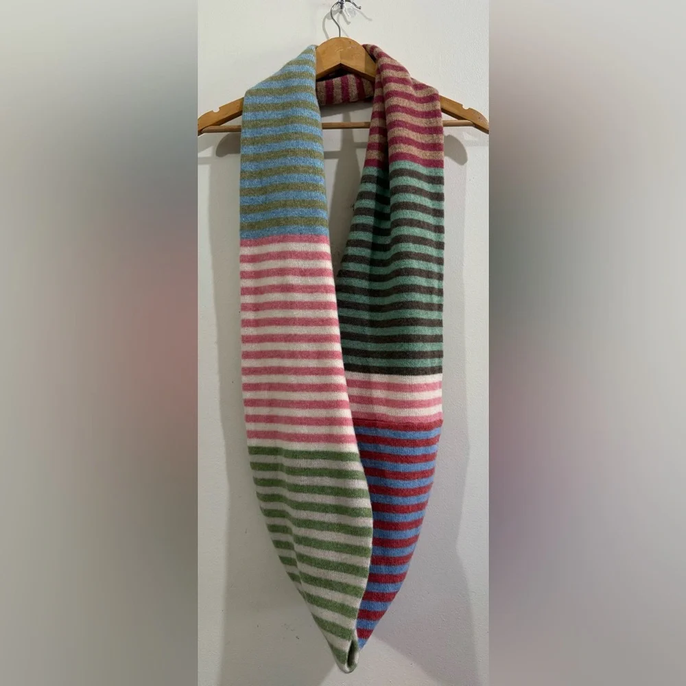 Sundance Multicolor Striped Infinity Scarf - Pink, Green, Blue, Burgundy