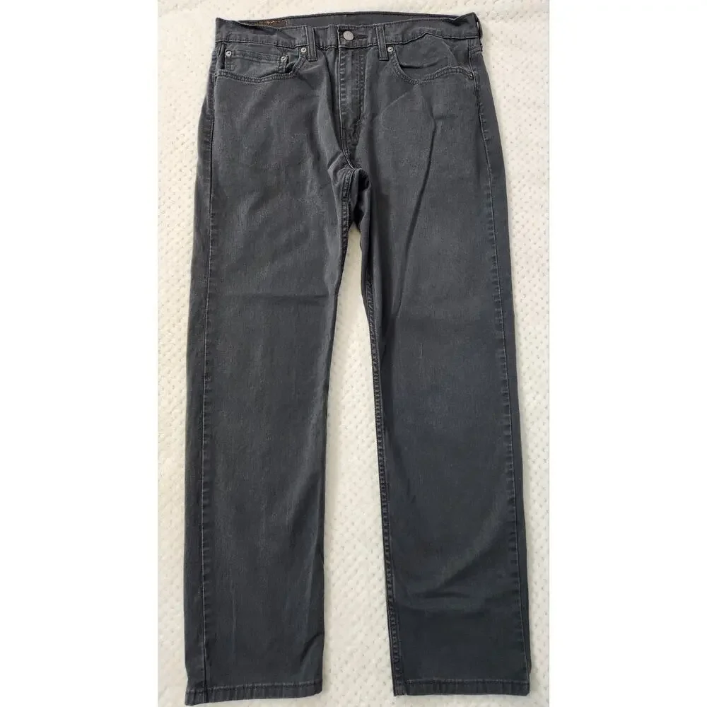 Levis‎ 502 Jeans Mens 34x32 Gray Tapered Stretch Denim Casual Pants