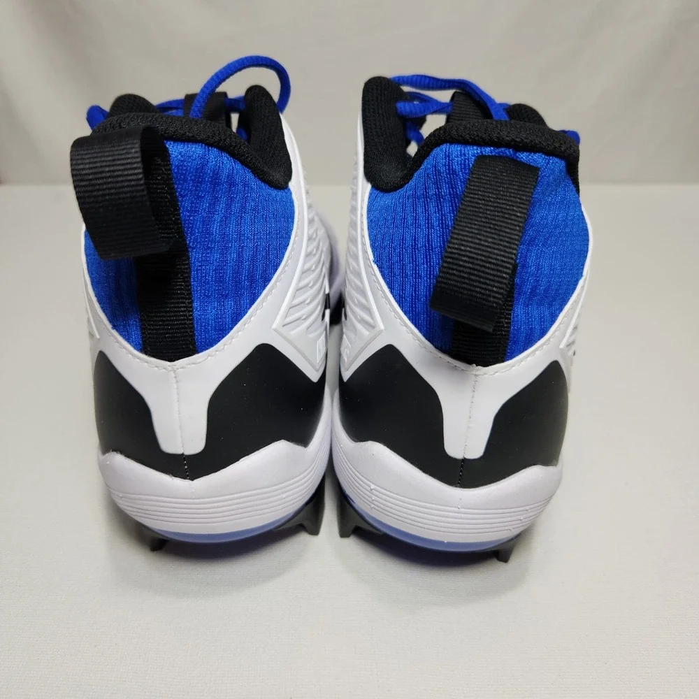 Nike Alpha Menace Strong Mens Size 10.5 Football Cleats‎ White / Blue II5139-101