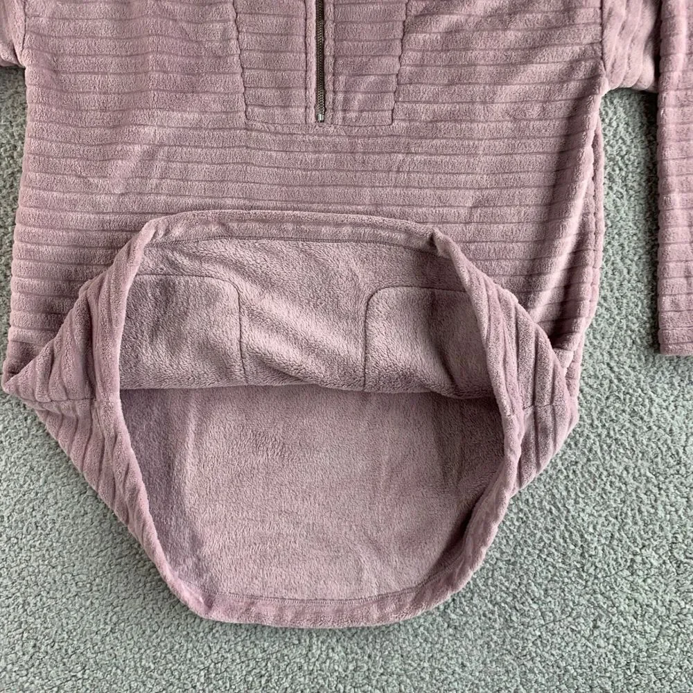 NEW Soft Surroundings Sweater Womens Medium Purple Fleece Over The Moon Pullover