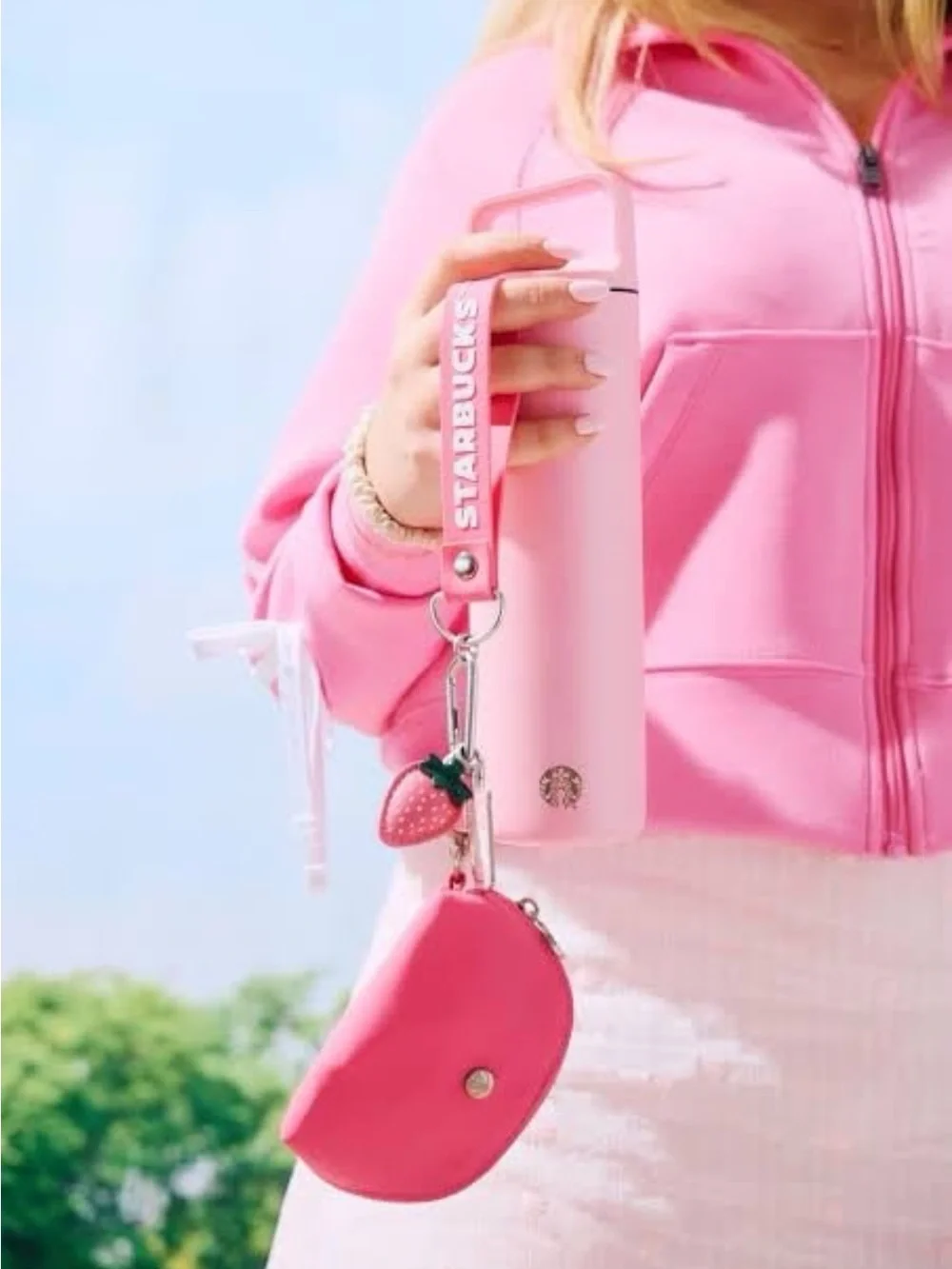 Starbucks Wristlet Pink Strawberry