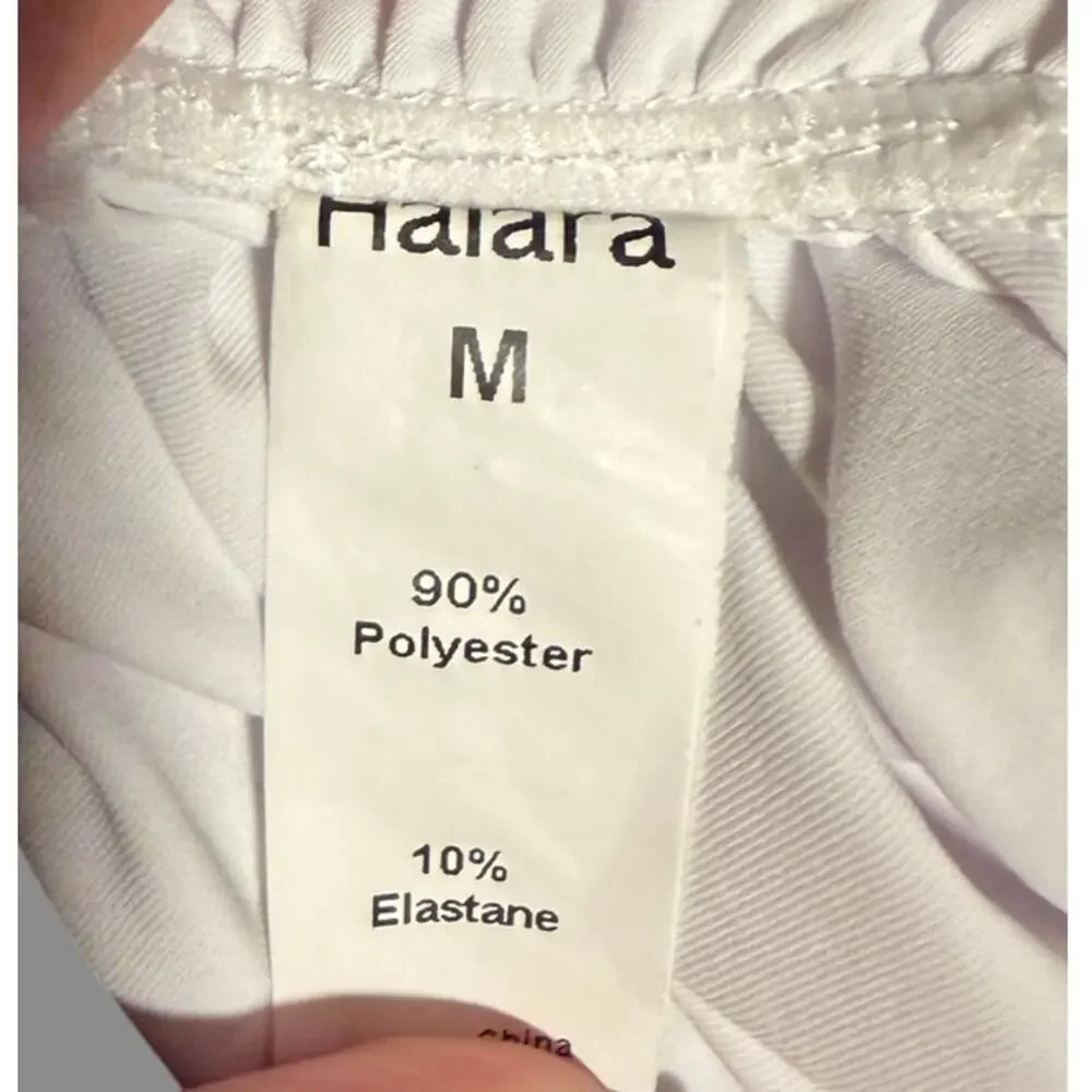 Halara Women's White Ruched Side Sleeveless Tank Top Medium Stretch Athleisure
