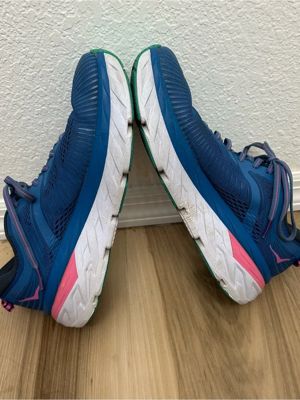 Hoka One One Bondi 7 Women's running shoes Vallarta Blue & Phlox Pink Size 7.5