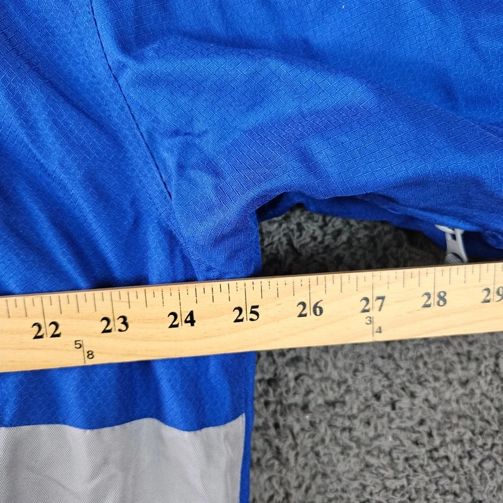 Starter Mens L Jacket Hooded Winter‎ Puffer Down Feather Gray Blue