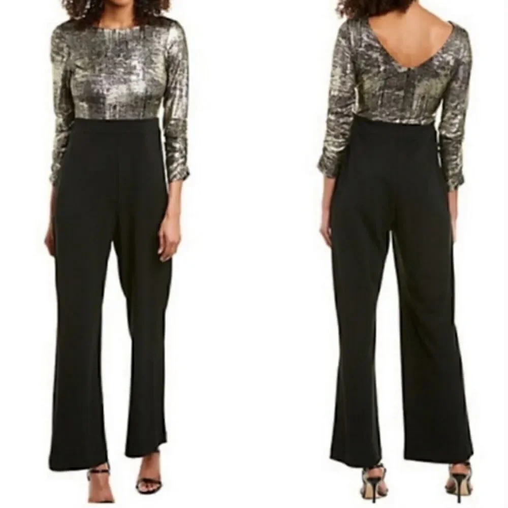 Vince Camuto Black And Gold Jumpsuit size 4 EUC (worn once only)