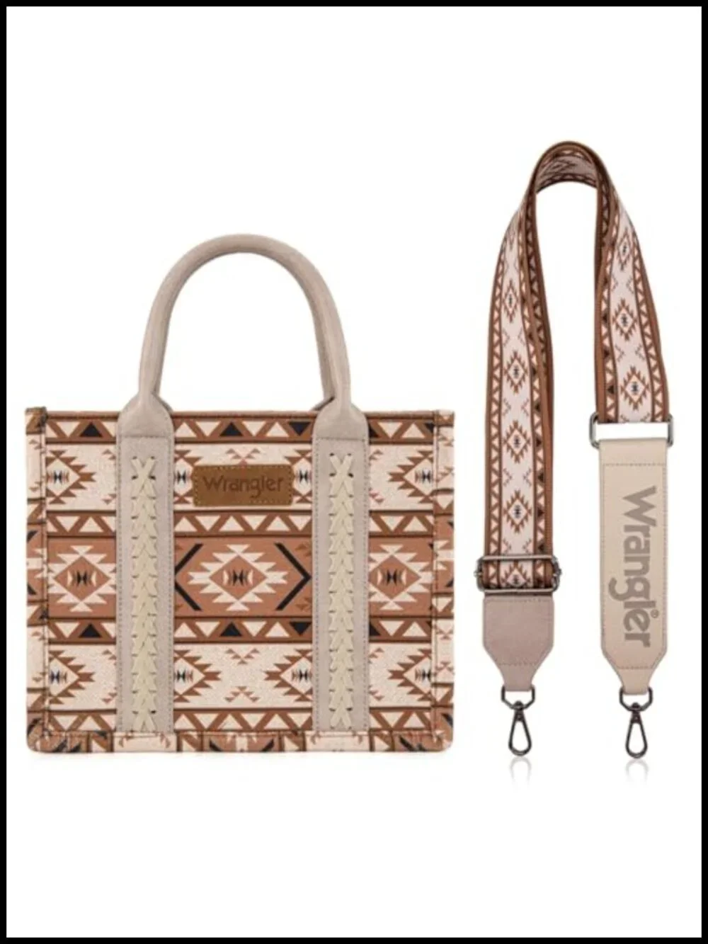 Aztec Print Tote Bag with Guitar Strap Shoulder Purse