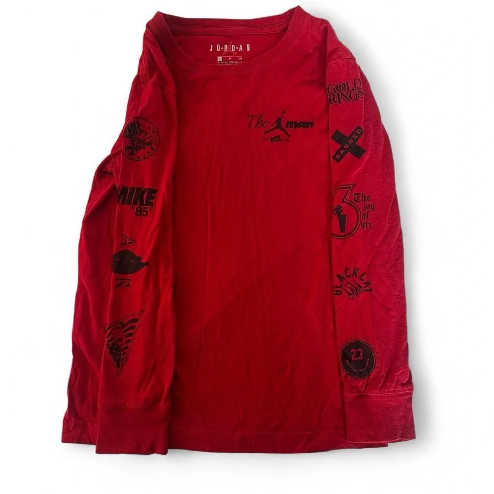 Kids Air Jordan Red Graphic Long Sleeve Tee 8-10 yrs