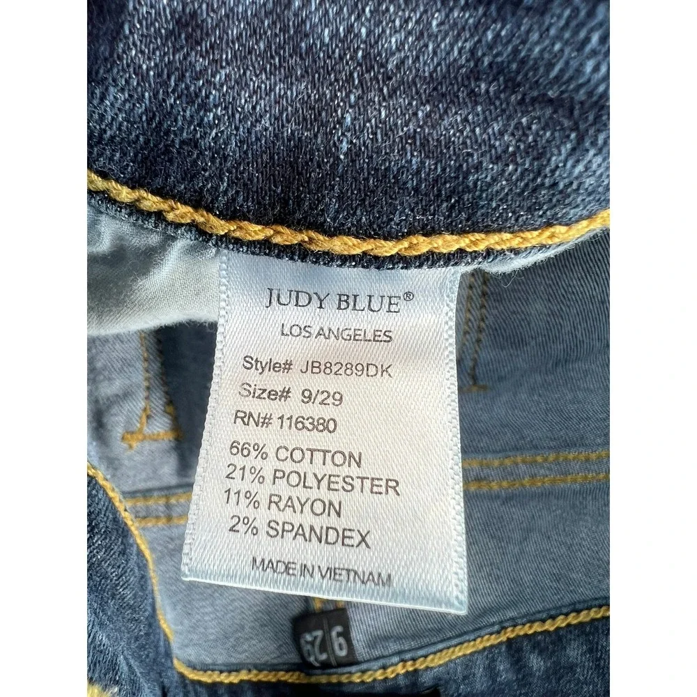 Judy Blue Distressed Dark Wash Mid Rise Slim Fit Jeans | Women's‎ Size 9/29