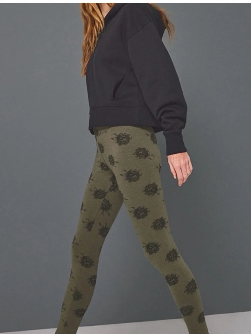 Pact Women’s Size Large Olive Green Grateful Dead Leggings