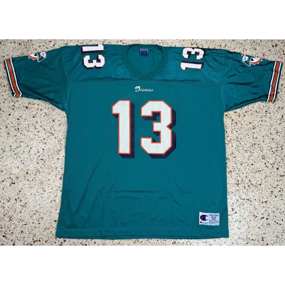 Champion‎ NFL Rare Vtg Miami Dolphins #13 Dan Marino Football Jersey Size 52