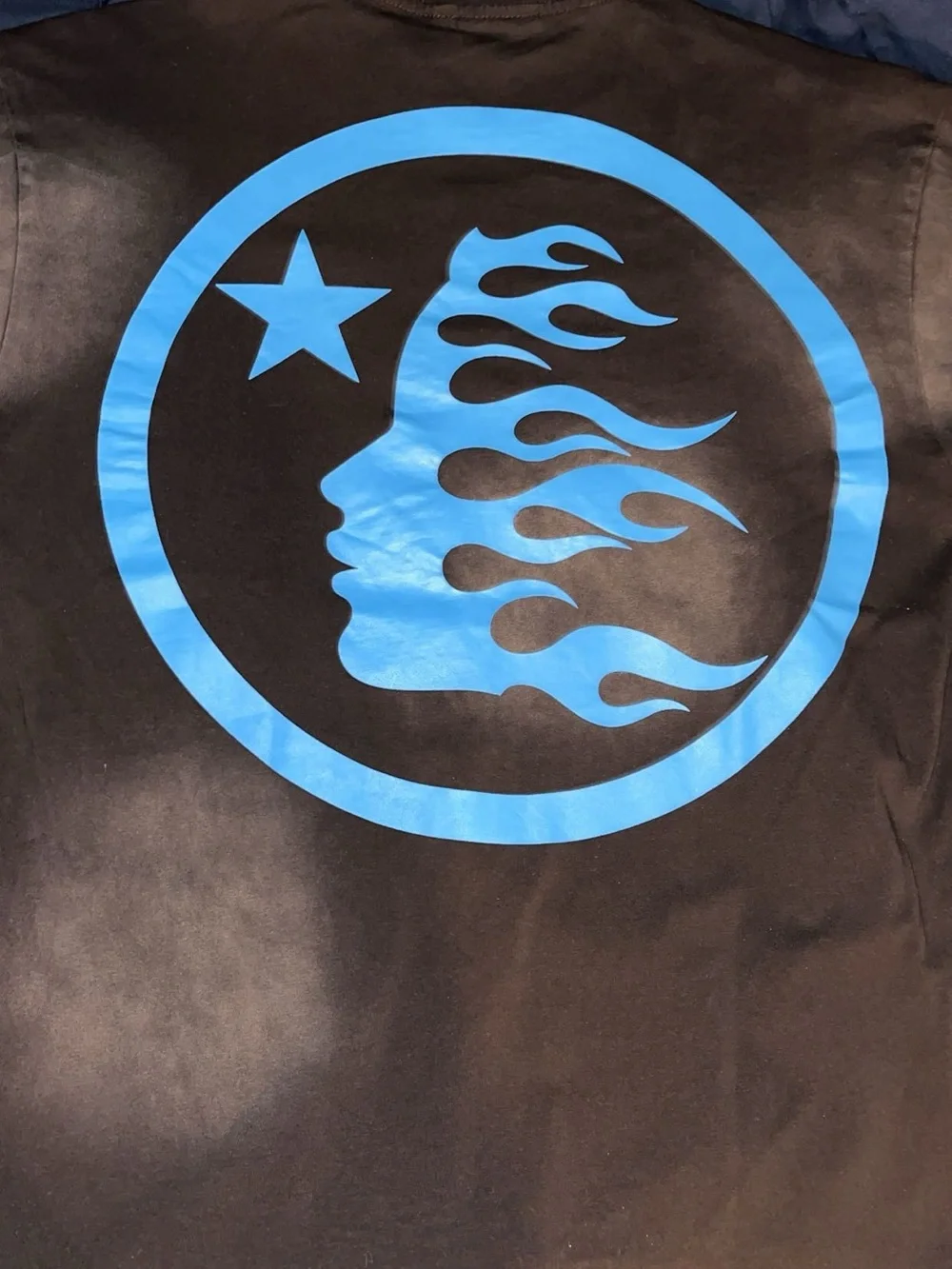 Hellstar Men's Black Short Sleeve Logo Tee with Blue Graphic