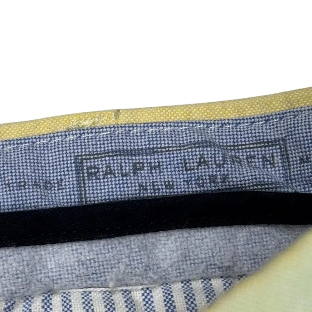 Polo Ralph Lauren Mens Yellow Chino Shorts Size 36 Cotton Classic Fit Flat Front