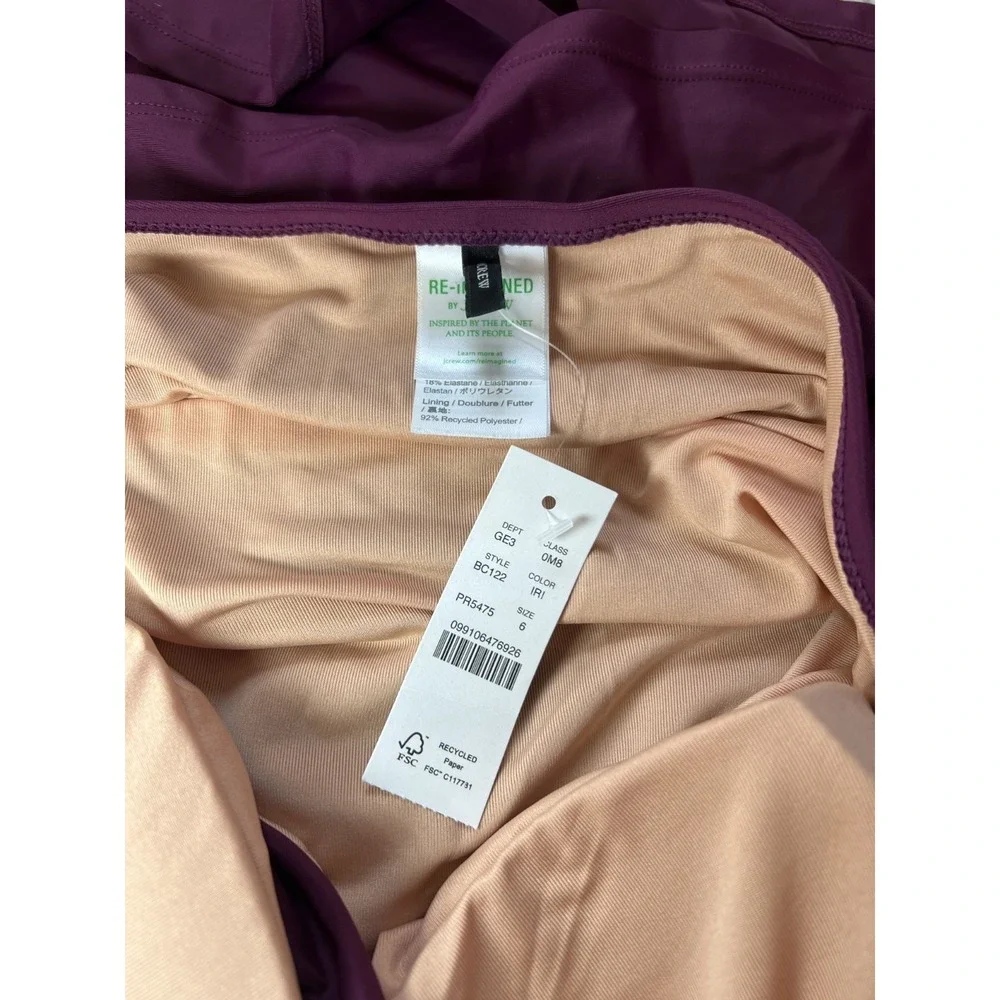 Women's J Crew Halter Wrap Swimsuit‎ One Piece Plum Wine Size 6 NWT