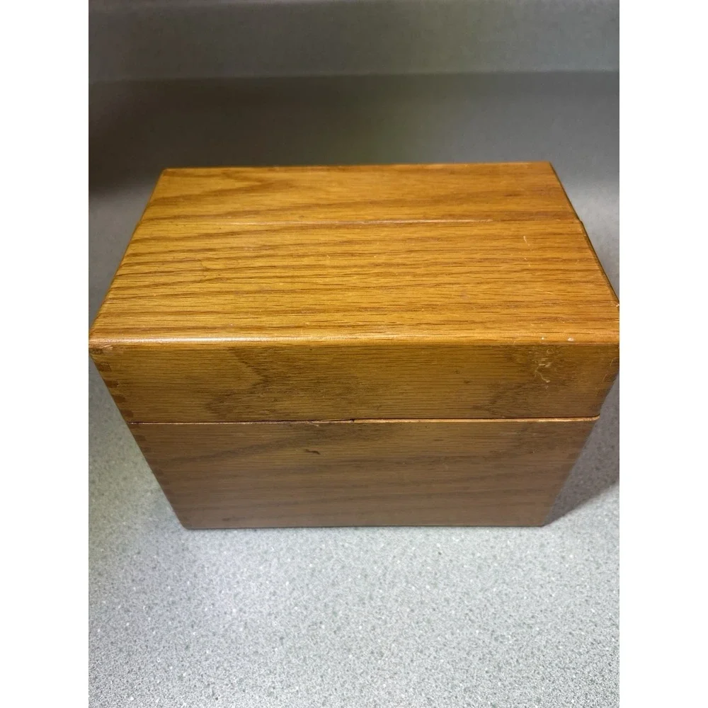 Vintage Wooden Recipe Box With Typed And Hand Written Recipe Cards Very Old