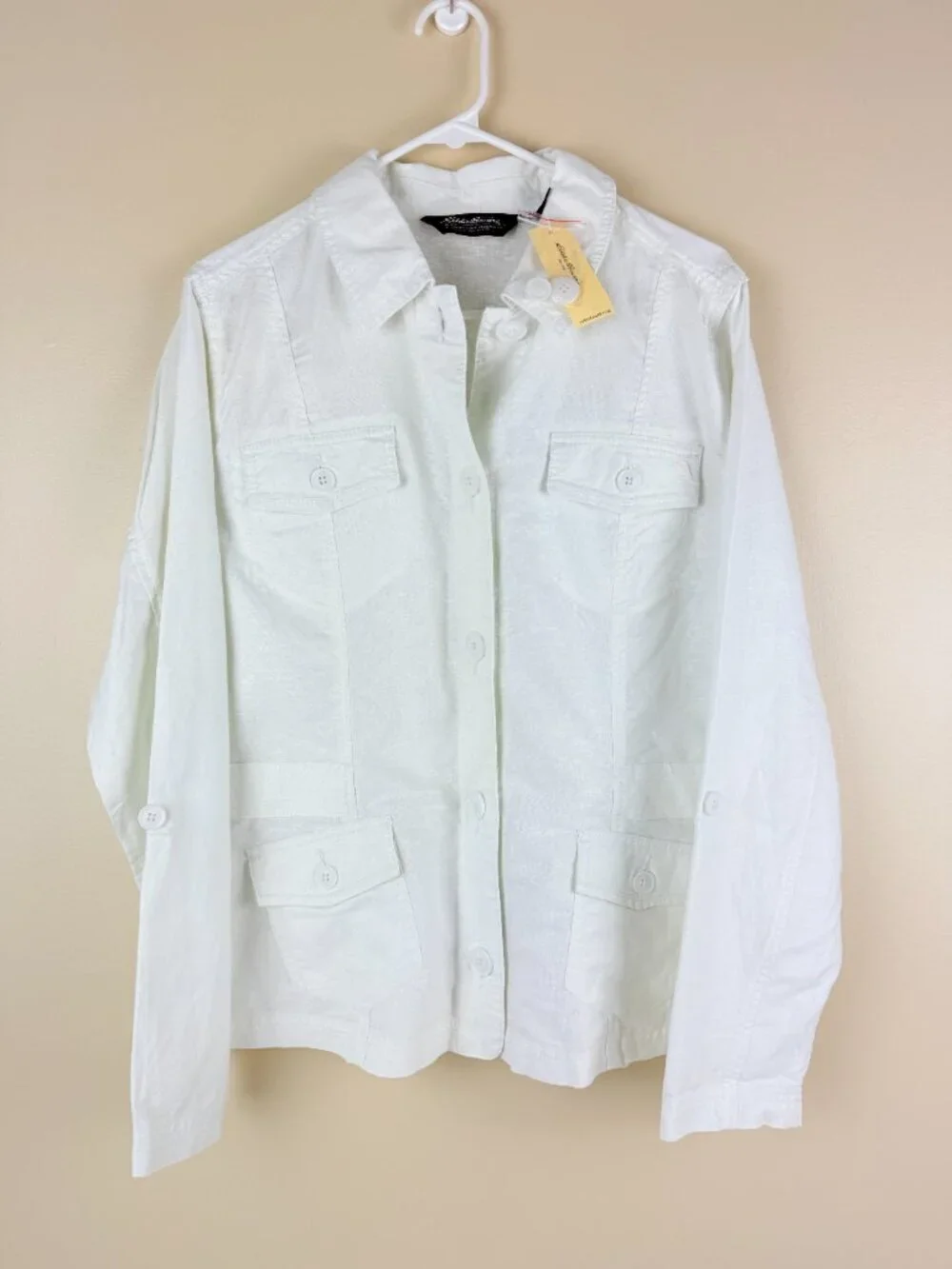 NWT Eddie Bauer Linen Cotton Utility Jacket Size XL