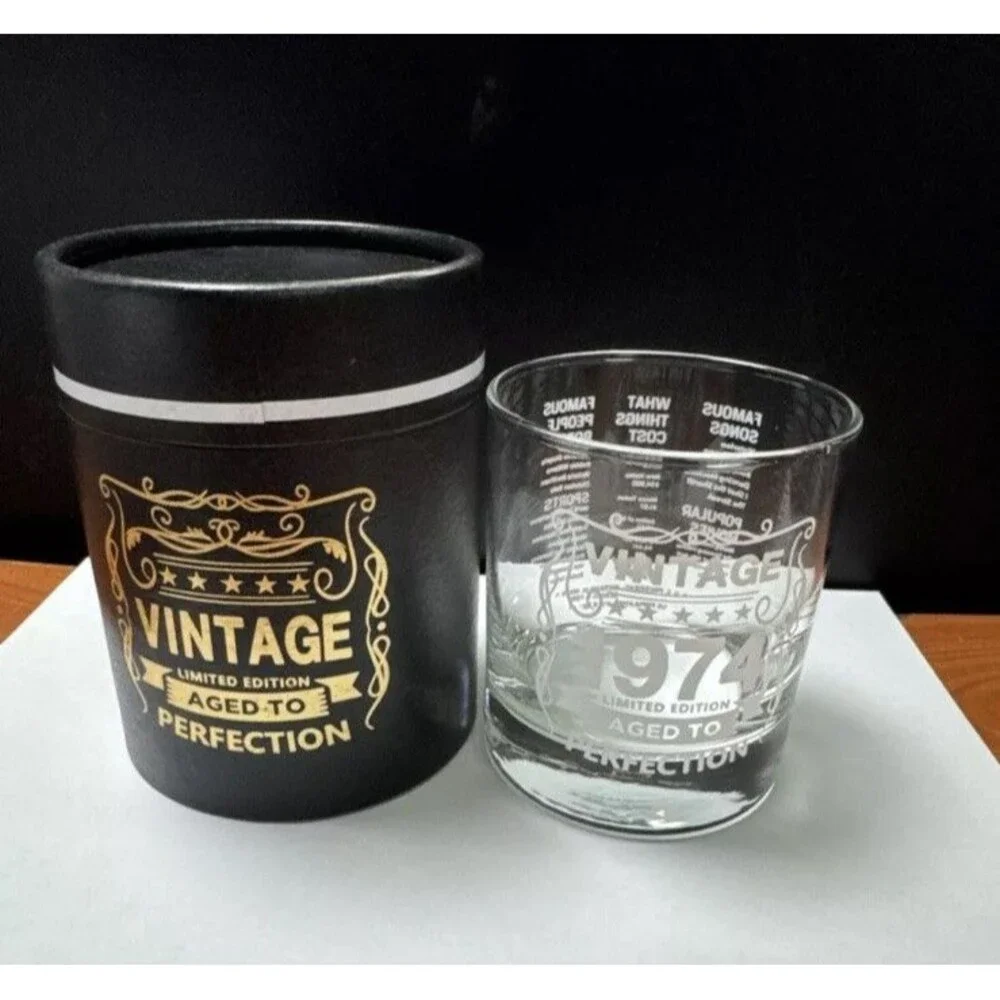 1974 Whiskey Glasses Birthday Gifts for WomenMenBridesmaidMothers Fathers...