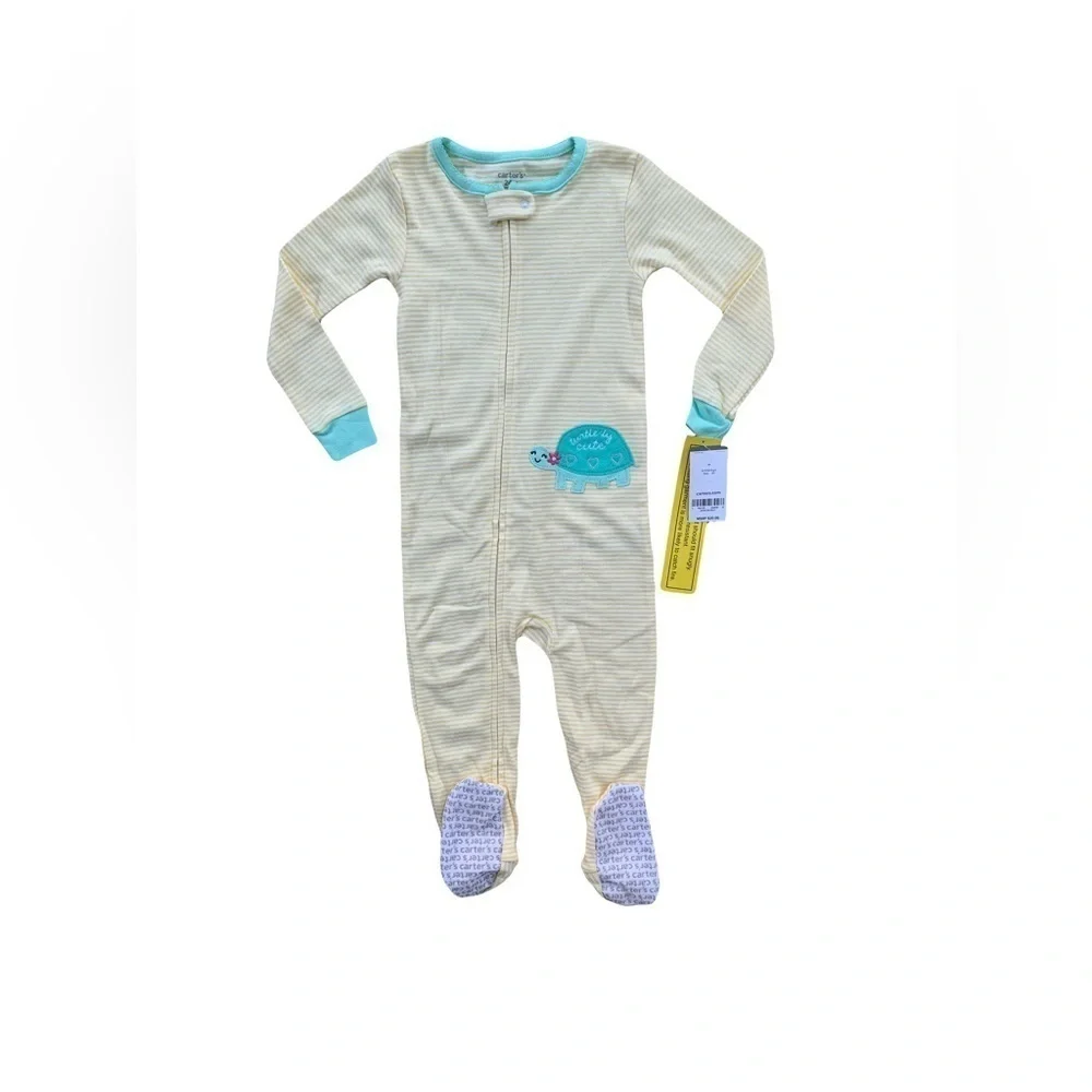 Carter's NWT Size 24 Months Turtle Applique Footie Sleeper