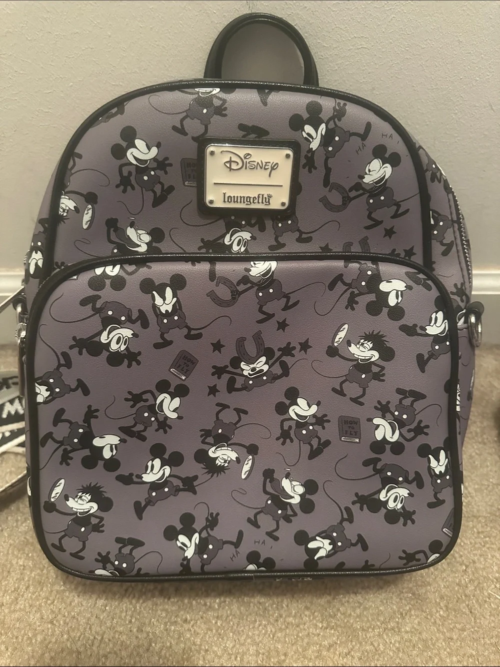 Loungefly Purple Retro Mickey All-Over Mini Backpack