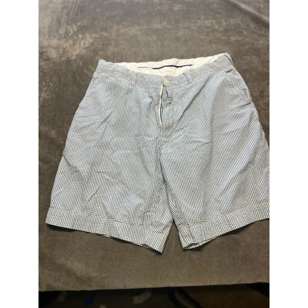 Polo by Ralph Lauren Men's‎ Seersucker Shorts Blue White Striped Size 36