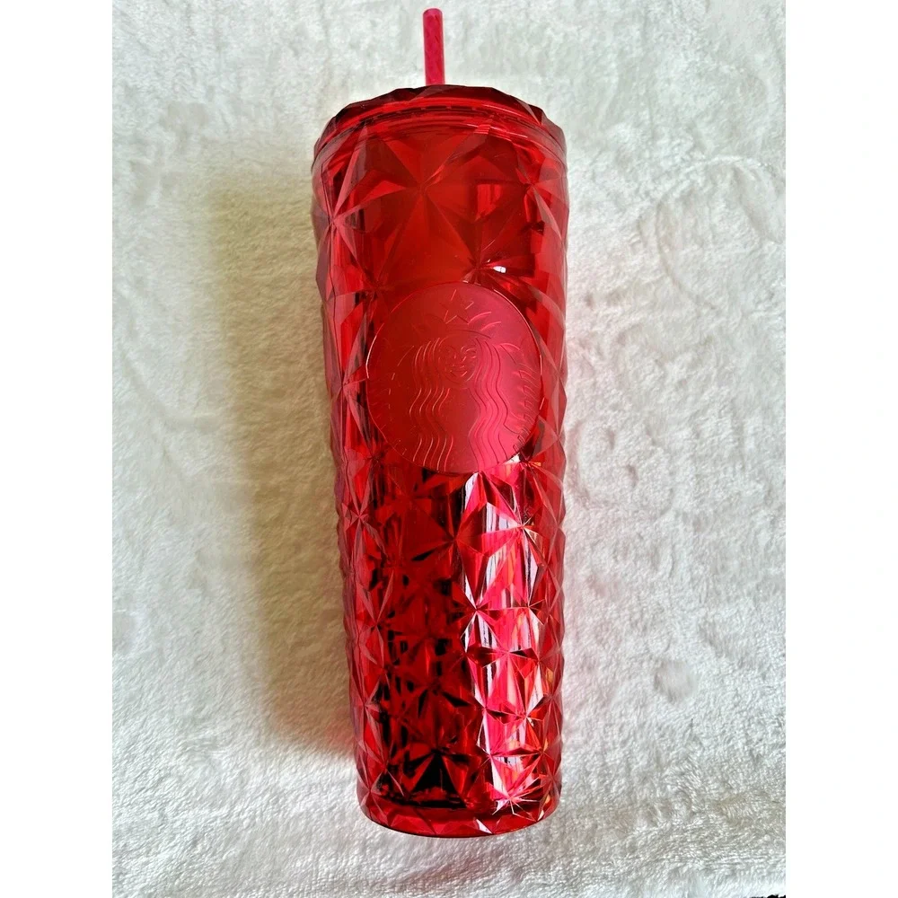 Starbucks Christmas Holidays‎ 2023 Red Diamond Prism Crystal Venti 24oz Tumbler