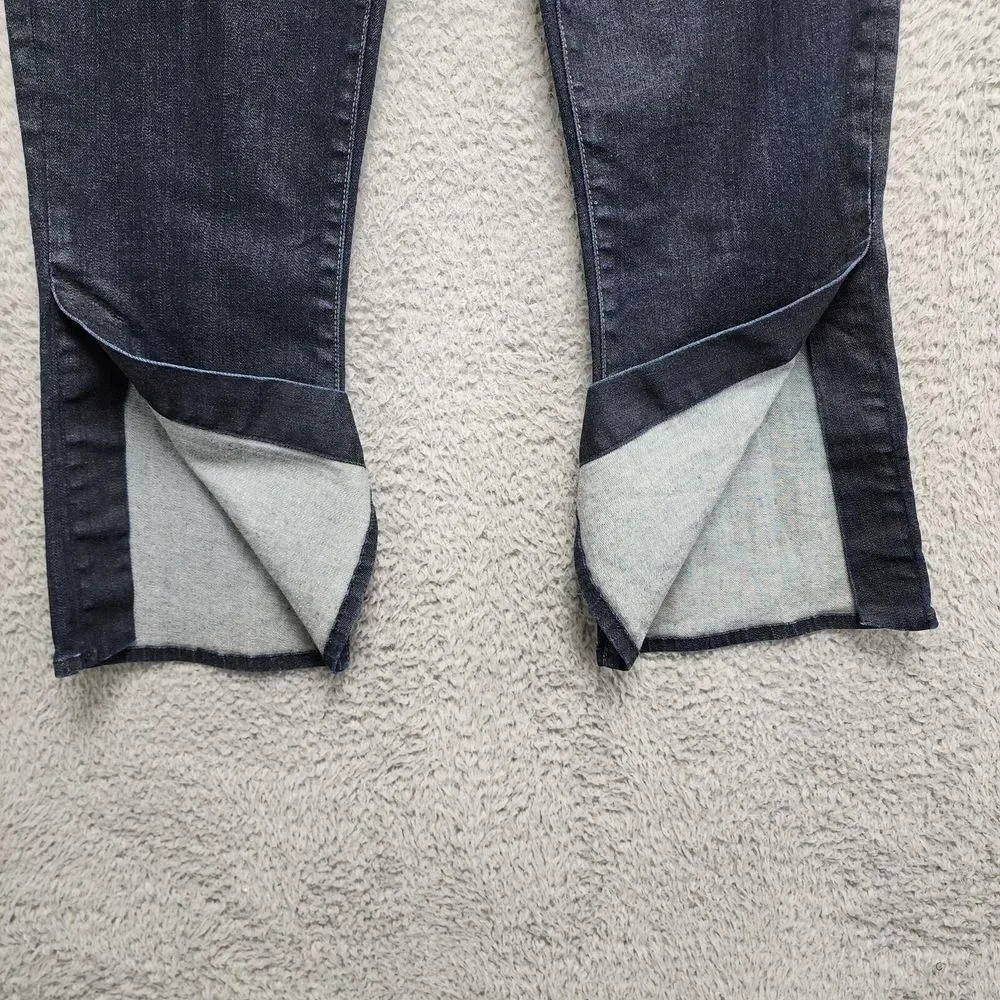 7 For All Mankind The Ali Classic Flare Crop Jeans Women 31 Dark Wash Split Side