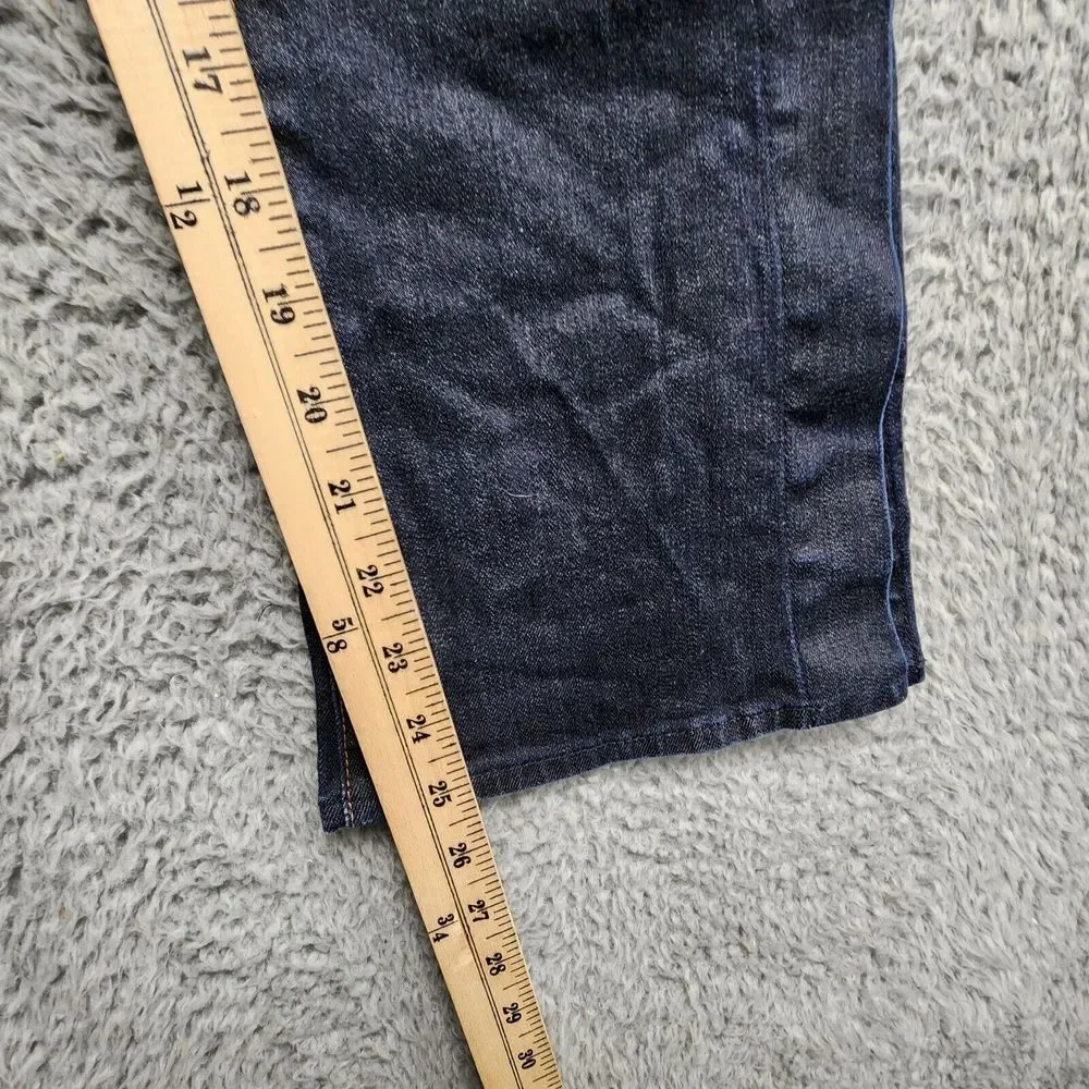 7 For All Mankind The Ali Classic Flare Crop Jeans Women 31 Dark Wash Split Side