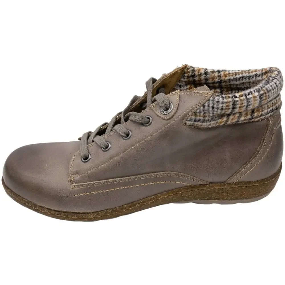 BIZA Hailey Leather Lace Up Hiking Ankle Boots 42 Women's Size 11 Gray Brown