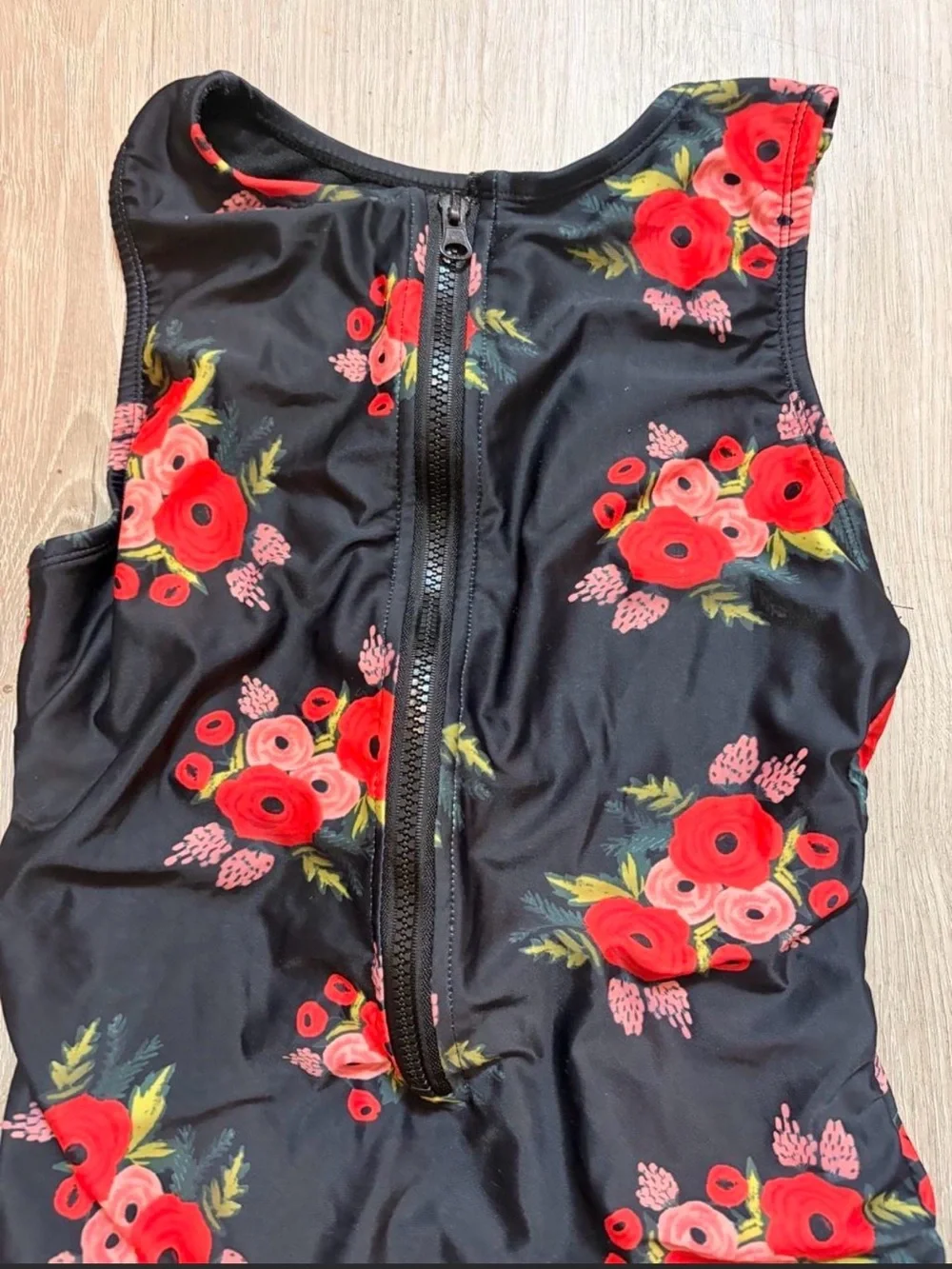 Black Floral One Piece Swimsuit 🖤