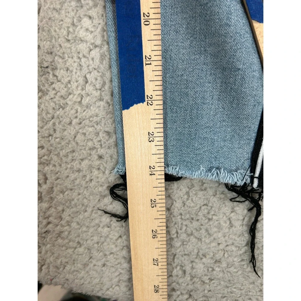 Guess Los Angeles Womens Light Wash Logo Side Stripe‎ Raw Hem Skinny Jeans Blue
